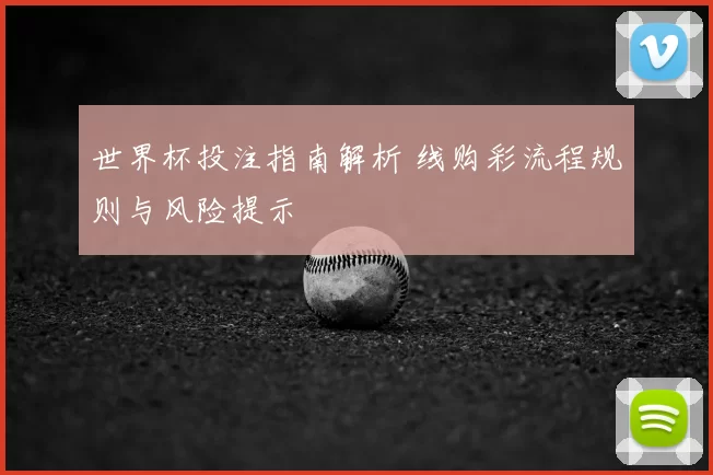 世界杯投注指南解析 线购彩流程规则与风险提示